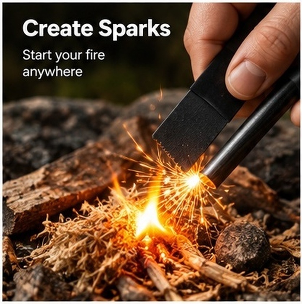 Magnesium Fire Starter - Kit accendifuoco da 10 pezzi: asta
